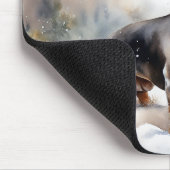 Tapis De Souris Chien de Dachshund à Noël de neige (Coin)