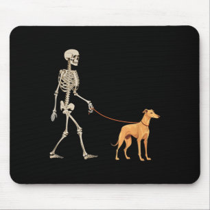 Tapis De Souris Chien de Halloween drôle de Greyhound squelette qu