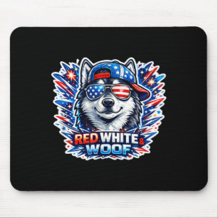 Tapis De Souris Chien de husky sibérien rouge blanc et ouah drôle