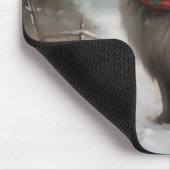 Tapis De Souris Chien de Keeshond à Noël de neige (Coin)