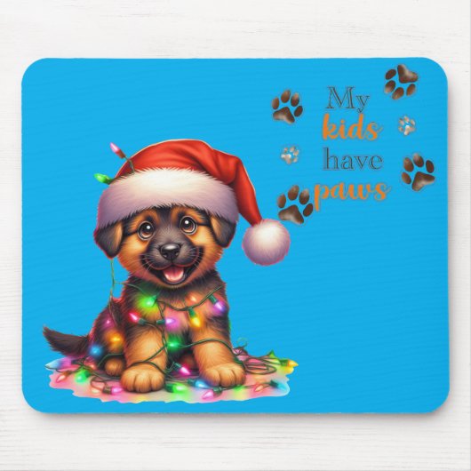 Tapis de souris chien de Noël (Devant)