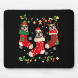 Tapis De Souris Chien de Noël Anglais en choeur Père Noël X-mas Ch