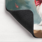 Tapis De Souris Chien de Papillon à Noël de neige (Coin)