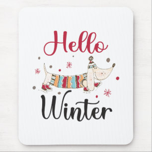Tapis De Souris Chien de patinage sur glace mignon