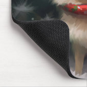 Tapis De Souris Chien de Poméranie en Noël de neige (Coin)