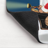 Tapis De Souris Chien de Poméranie Noël Père Noël (Coin)