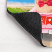 Tapis De Souris Chien de Poméranie Saint Valentin Coeurs de Camion (Coin)