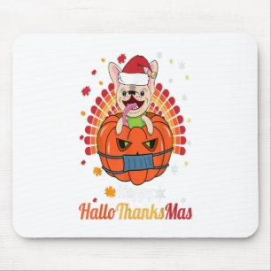 Tapis De Souris Chien de taule français Happy HalloThanksMas migno