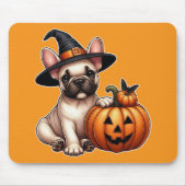 Tapis De Souris Chien de taureau français en Casquette sorcier ave (Devant)