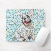 Tapis De Souris Chien de taureau français mignon - mosaïque pastel (Avec souris)