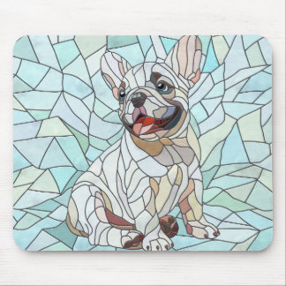 Tapis De Souris Chien de taureau français mignon - mosaïque pastel
