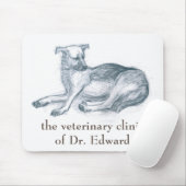 Tapis De Souris Chien. Dessin au crayon. (Avec souris)