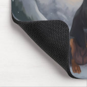 Tapis De Souris Chien Doberman pendant Noël de neige (Coin)