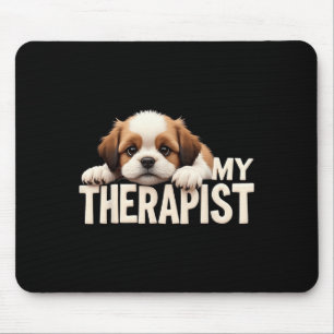 Tapis De Souris Chien drôle Mon thérapeute Shih Tzu Chien