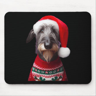 Tapis De Souris Chien écossais Deerhound avec Santa Hat Christmas