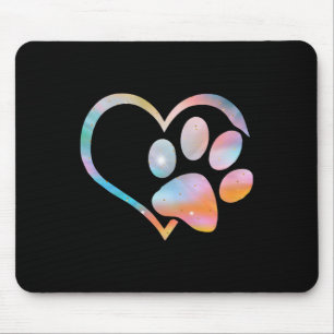 Tapis De Souris Chien Empreinte de patte Psychedelic Tie Dye Angla