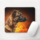 Tapis De Souris Chien en flammes (Avec souris)