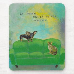 Tapis De Souris Chien et chat de chiwawa sur l'art d'original