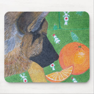 Tapis de souris chien et orange
