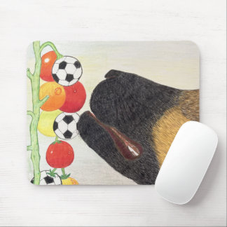 Tapis de souris chien et tomates