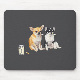 Tapis De Souris Chien fumant une cigarette Mème drôle de Chihuahua