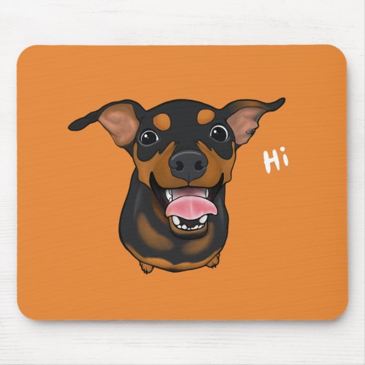 Tapis De Souris Chien heureux Mousepad de Pinscher miniature de (Devant)