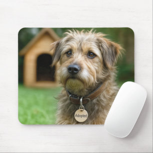 Tapis De Souris Chien Hirsute Adopté Avec Niche