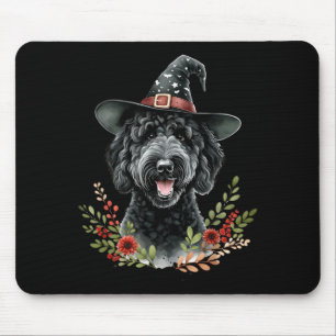 Tapis De Souris Chien Labradoodle noir Halloween aquarelle