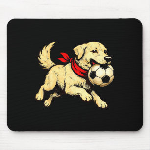 Tapis De Souris Chien Labrador Retriever Drôle Jouant au Football