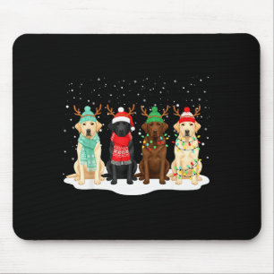Tapis De Souris Chien Labrador Retriever Noir Équipe de Noël Famil