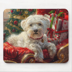 Tapis De Souris Chien Maltais Noël Festif