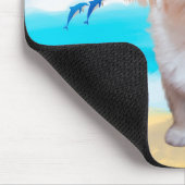 Tapis De Souris Chien maltais sur la plage (Coin)