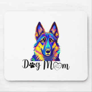Tapis De Souris Chien Maman Cool Coloré Allemand Berger Coeur Paw