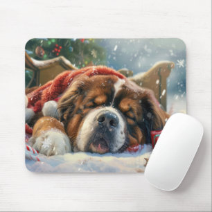 Tapis De Souris Chien Mastiff Tibétain Noël Festif 