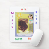 Tapis De Souris Chien mignon de fillette (Avec souris)