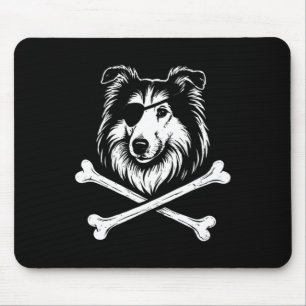 Tapis De Souris Chien mignon Pirate Collie Crossbones