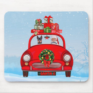 Tapis De Souris Chien Miniature Pinscher En Voiture Avec Le Père N