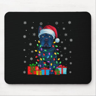 Tapis De Souris Chien Moche Noël éclaire Santa Hat Cane Corso Chie