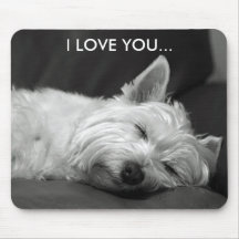Chien Mousepad de Westie - JE T'AIME…