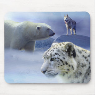 Tapis De Souris Chien, Ours polaire et léopard des neiges