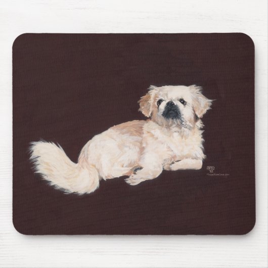 Tapis De Souris Chien Pékinois Blanc (Devant)