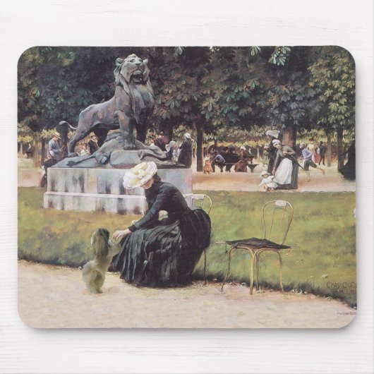 Tapis De Souris Chien Pékinois dans le Parc (Devant)