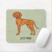 Tapis De Souris Chien Pointer Mignon Vizsla Hongrois Avec Nom Vert (Avec souris)