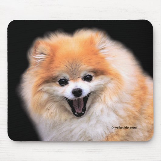 Tapis De Souris Chien Poméranien mignon riant (Devant)