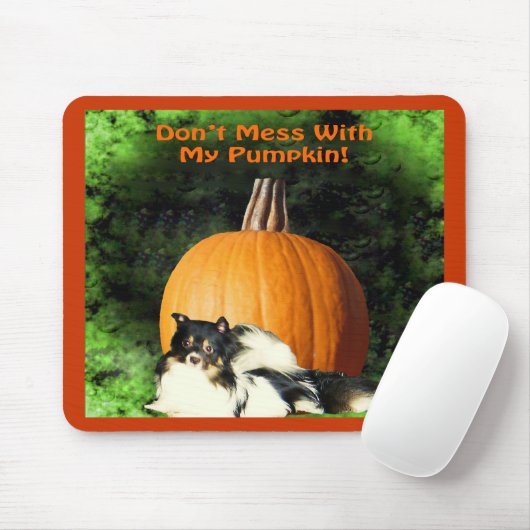 Tapis De Souris Chien protégeant le grand Citrouille (Avec souris)