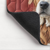 Tapis De Souris Chien Quilé sur Motif Patchwork (Coin)