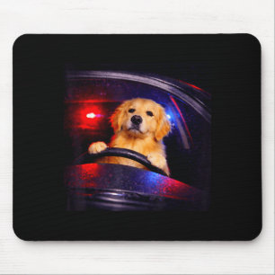 Tapis De Souris Chien retriever doré drôle conduisant un mème de c