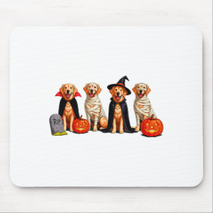 Tapis De Souris Chien Retriever doré Fantôme de momie Citrouille H