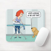 Tapis De Souris Chien ridé drôle de Shar-Pei méfiant du fer (Avec souris)