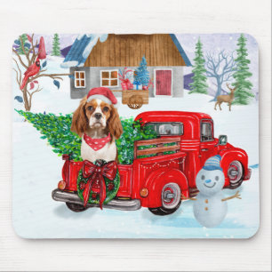 Tapis De Souris Chien Roi Cavalier En Livraison De Noël Camion Nei